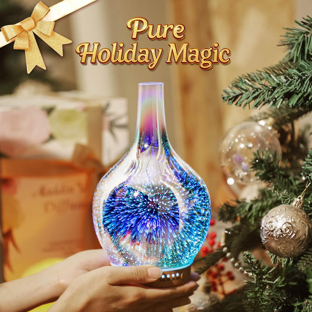 Porseme Ultrasonic 3D Essential Oil Diffuser and Cool Mist Humidifier, 150ml Capacity, 6-Hour Runtime, Auto Shut-Off, Air Freshener for Home, Office, Yoga, Nursery, and Sleep Environments