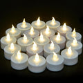 VETOUR Flameless LED Tea Light Candles - Realistic Flickering Effect, Long-Lasting Battery Operated, 24-Pack White Electric Candles for Party Decorations and Gift Ideas